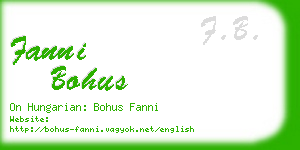 fanni bohus business card